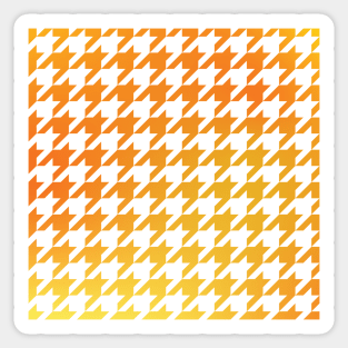 Houndstooth Pattern Yellow and Orange Golden Gradient Sticker